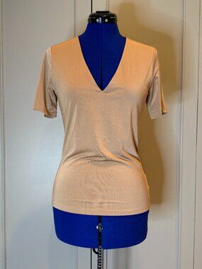 Express Body Contour Double Layer Compression V-Neck Tee, Size M, NWOT